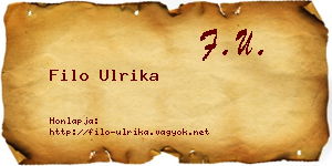 Filo Ulrika névjegykártya