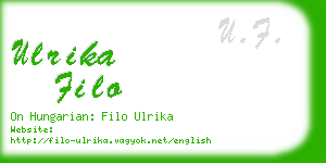 ulrika filo business card